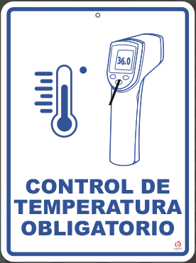 CONTROL DE TEMPERATURA OBLIGATORIO 39 x 29 cm