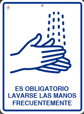 ES OBLIGATORIO LAVARSE LAS MANOS FRECUENTEMENTE 39 x 29 cm