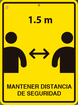 MANTENER DISTANCIA DE SEGURIDAD 39 x 29 cm