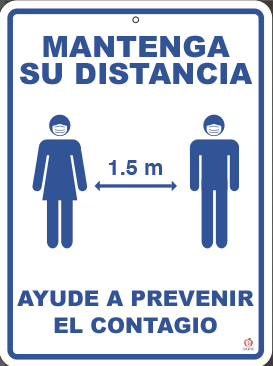 MANTENGA SU DISTANCIA 39 x 29 cm
