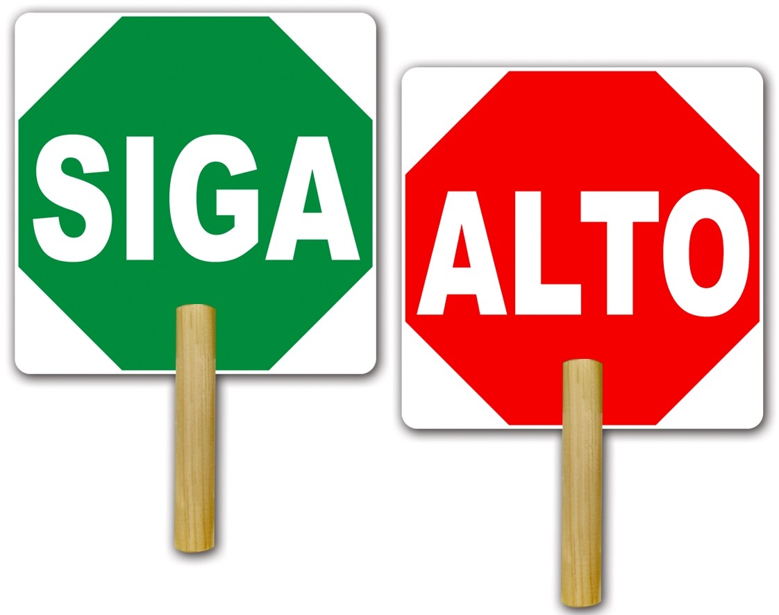 PALETA SEÑAL ALTO SIGA 30 X 20 CM