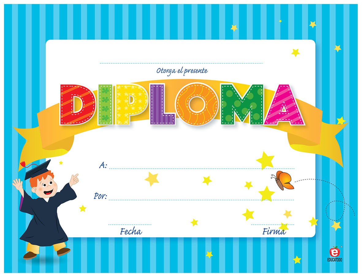DIPLOMA GRADUACION NIÑO PAQUETE CON 35 PIEZAS