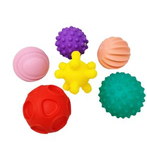 PELOTAS DE TEXTURA CON 6 PZAS