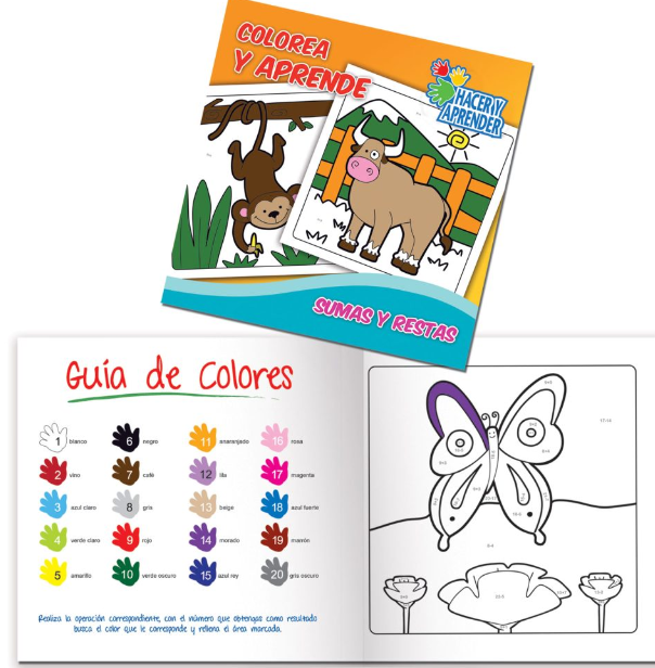 H LIBRO COLOREA Y APRENDE SUMA Y RESTAS