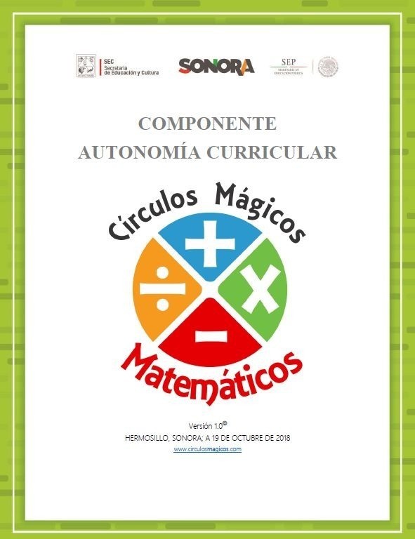 COMPONENTE DE AUTONOMIA CURRICULAR CIRCULOS MAGICOS MATEMATICOS