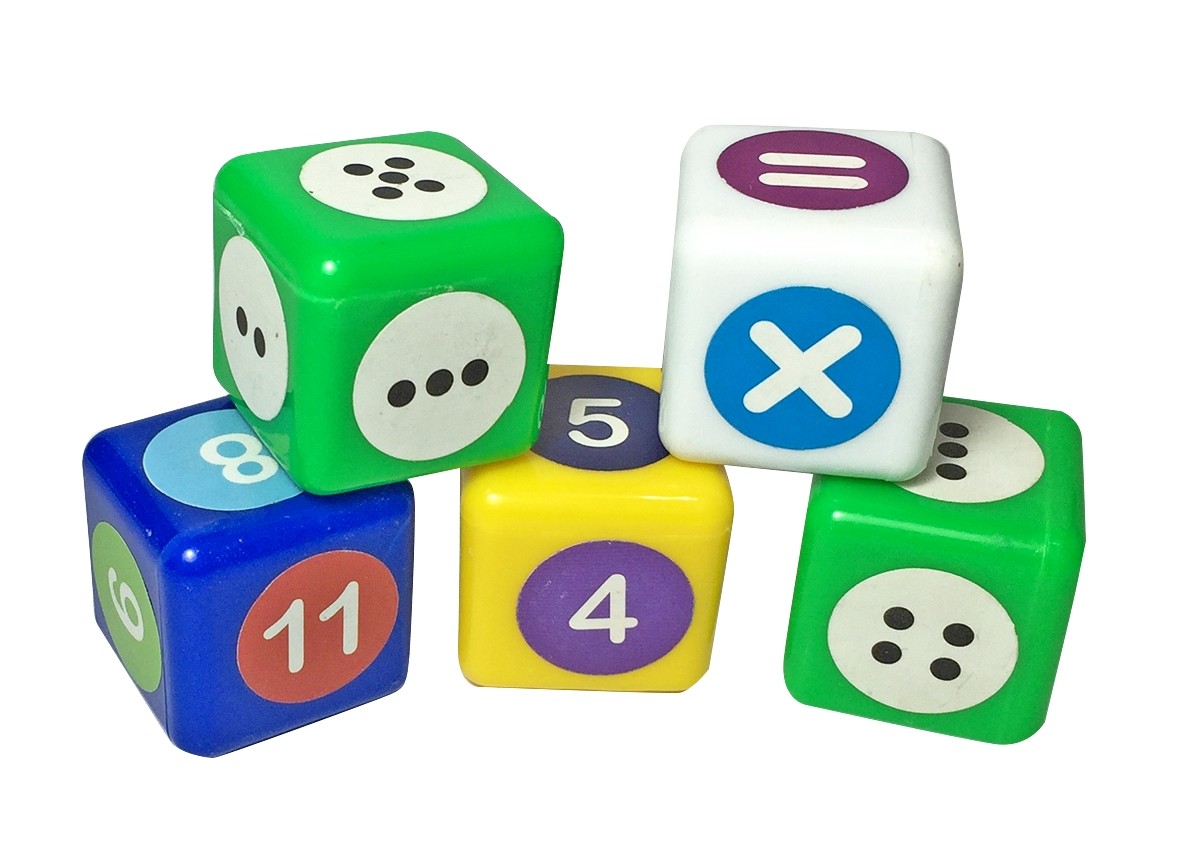 DADOS ARITMETICOS 5 PIEZAS EN BOTE