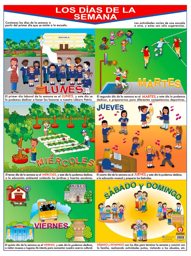 POSTER LOS DIAS DE LA SEMANA