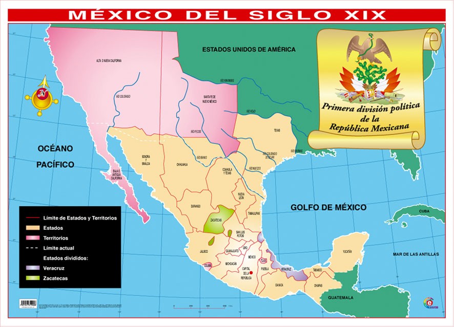 POSTER MEXICO SIGLO XIX D.P. / LA NUEVA ESPAÑA D.P.