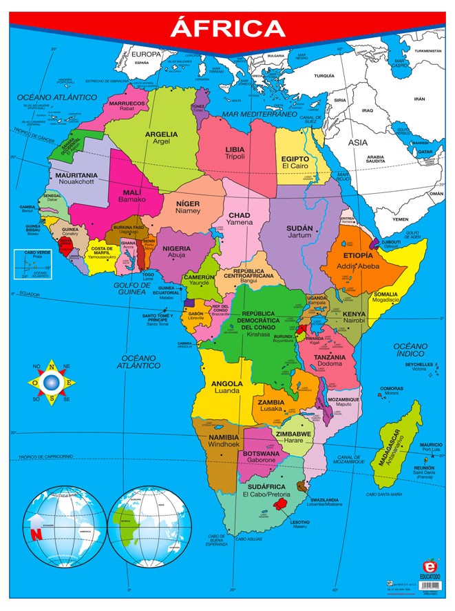 POSTER AFRICA / AFRICA FISICA C/B
