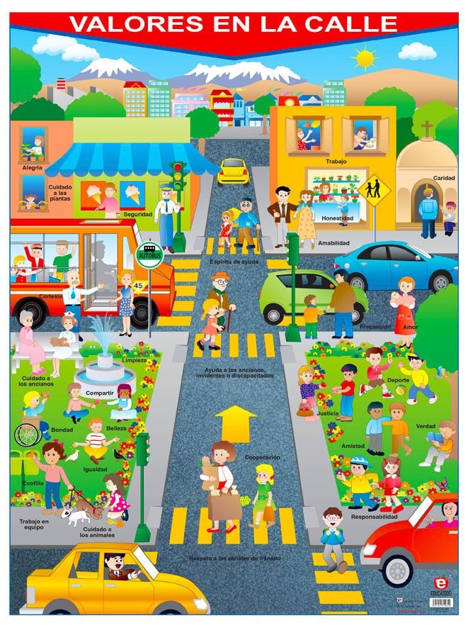 POSTER VALORES EN LA CALLE C/B