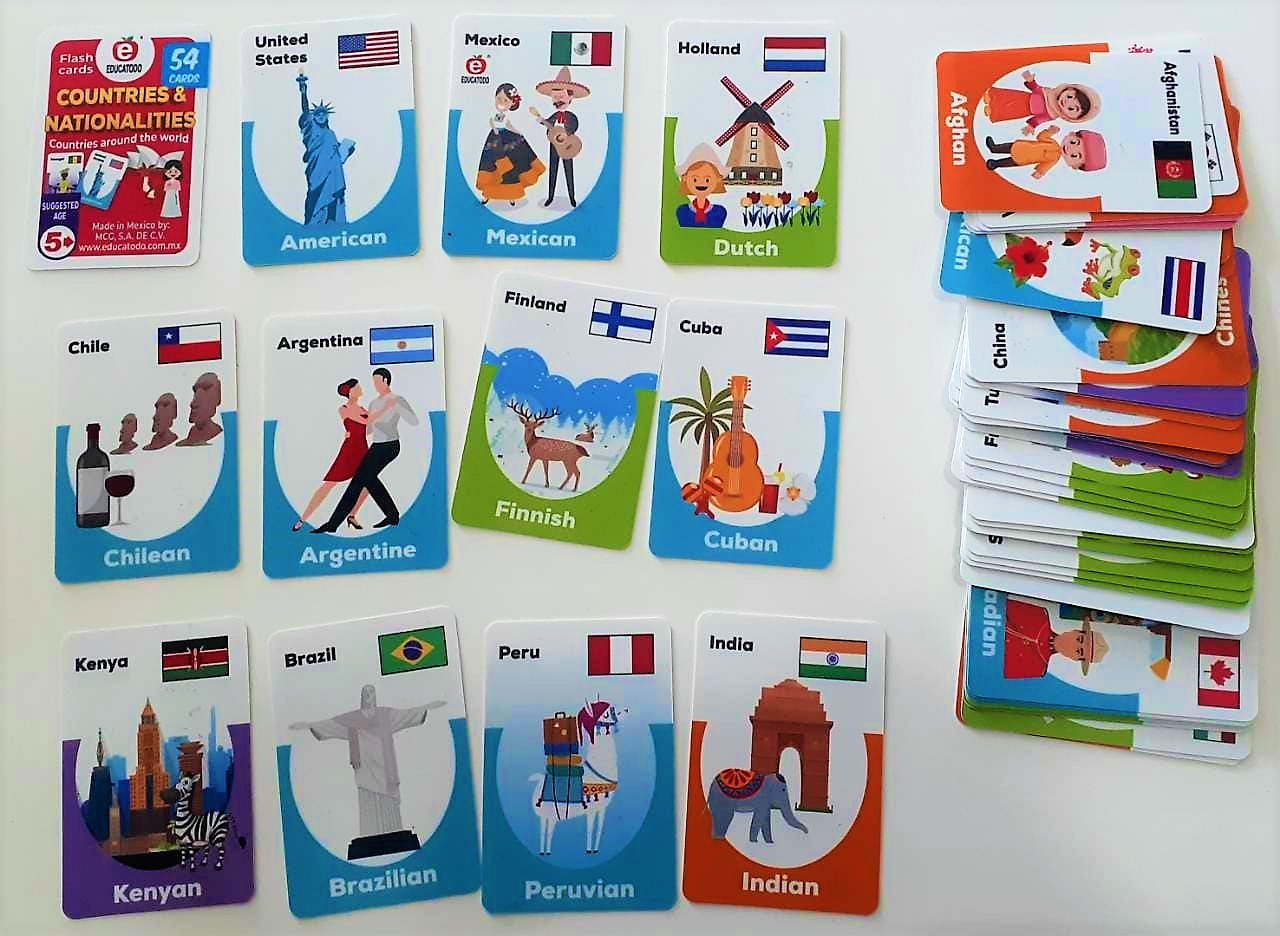 FLASH CARDS COUNTRIES AND NATIONALITIES